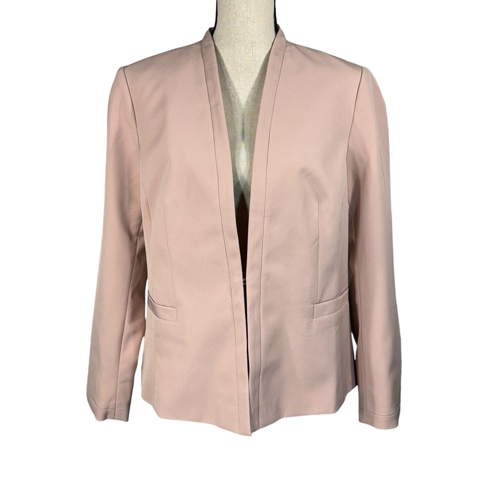 Liz Claiborne Career Petite SZ 14P Blazer Jacket Lined Long Sleeve Pockets Pink